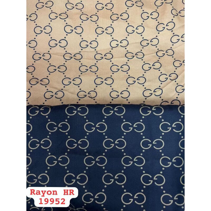 kain katun rayon viscose premium motif Gucci grade A terbaru | harga per setengah meter