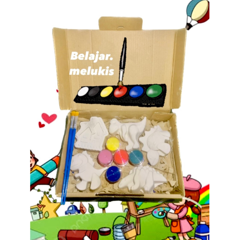 

Paket Lukis Gypsum Set Melukis Anak Lengkap Mewarnai Patung Gypsum Painting