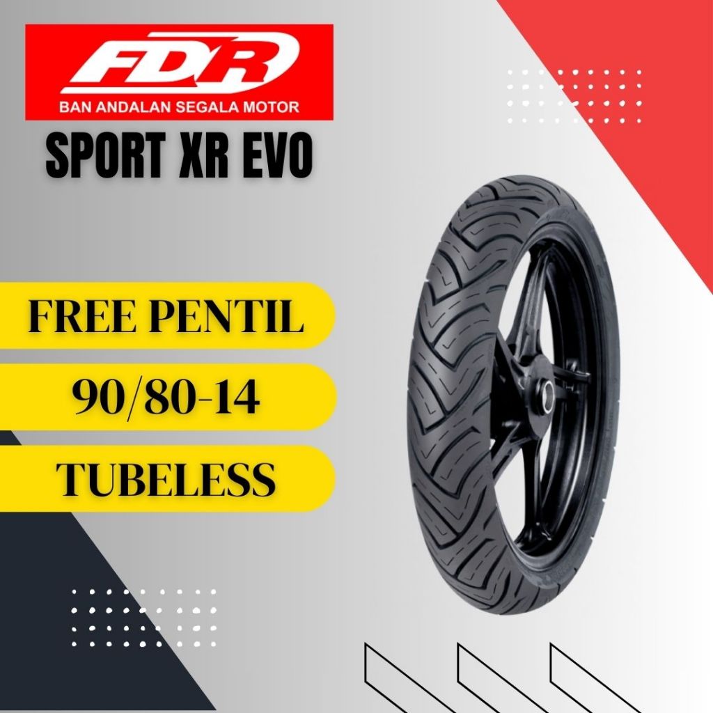 FDR SPORT XR EVO 90/80-14 Tubeless - Ban Motor FDR SPORT XR EVO 90/80 Ring 14 Tubeless