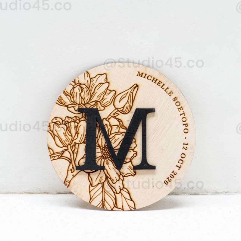 Papan Nama Bayi / Papan Kayu Nama / Dekorasi Kamar Anak / Milestones Card Kayu / Wooden Plaque