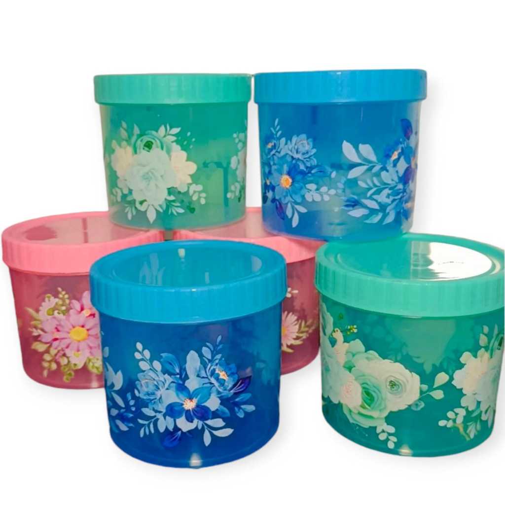 Toples Kue Lebaran/Toples Plastik Cantik/Tempat Penyimpan Makanan/1000 Mili