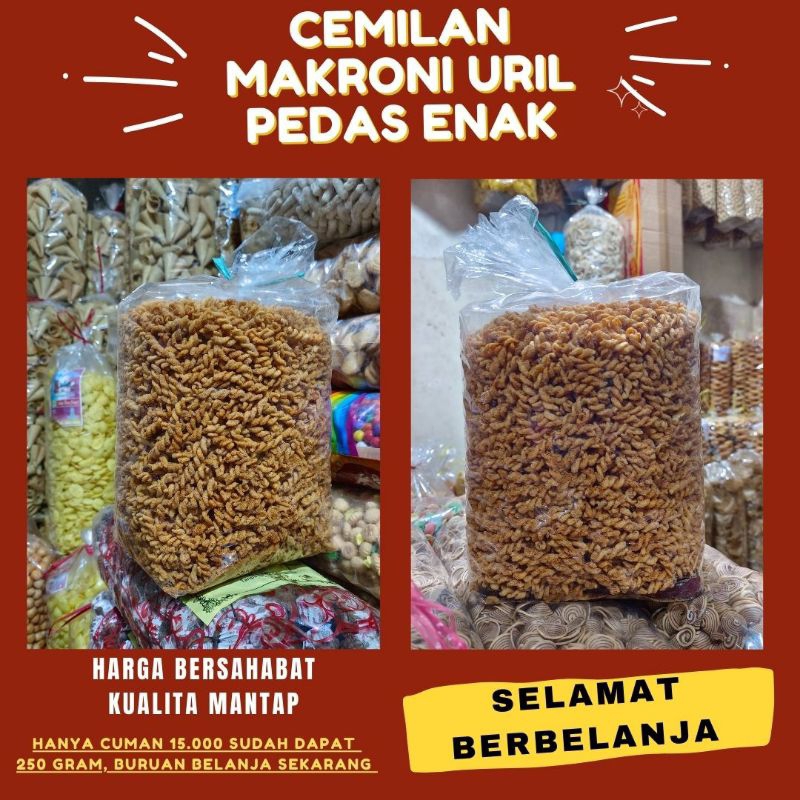 

Makroni Uril Pedas Khas Jawa Barat 250 Gram, Gurih Enak Pedes, Snack Food (Cemilan Enak)