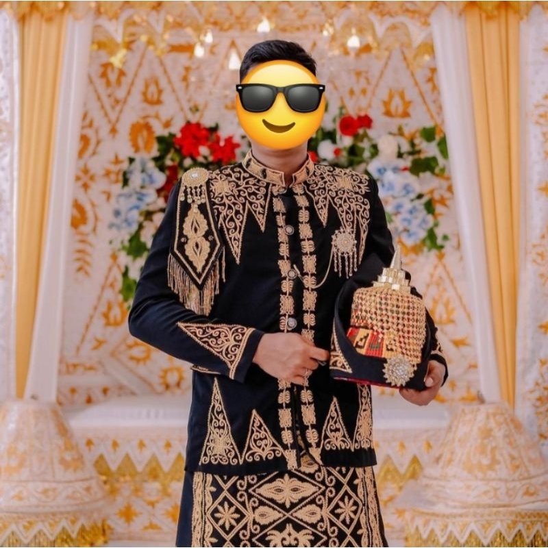 BAJU PENGANTIN ACEH COWOK DEWASA BORDIR PINTU ACEH 06