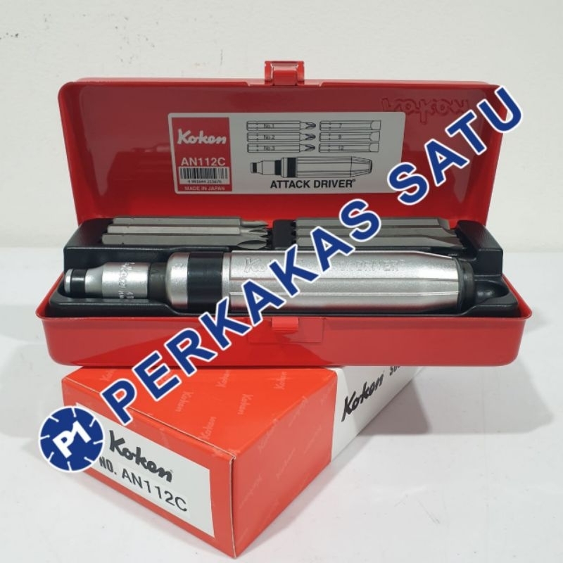 OBENG KETOK KOKEN AN112C JAPAN ATTACK DRIVER IMPACT SCREWDRIVER LONG SET