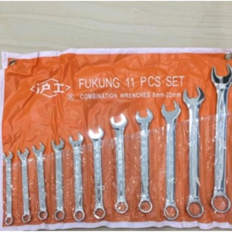 8-22mm 11pcs Kunci ring pas set 11 pis 8 -22 mm merk FUKUNG wrench set fukung shanghai kunci banci b