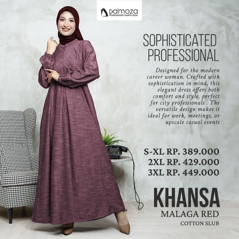 Gamis Khasa Coatal Blue Malaga Red By Damoza Terbaru 2025