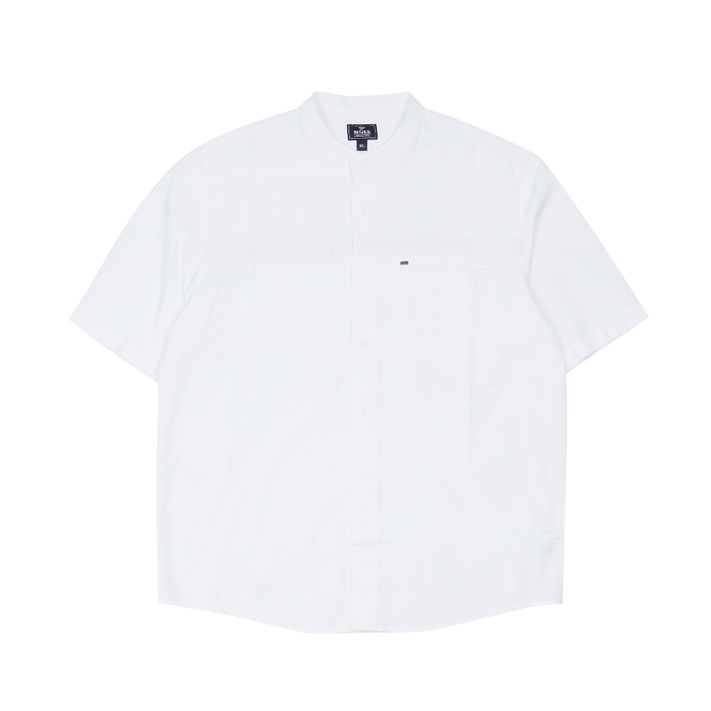 Baju Koko Original MGEE - Baju Koko Lengan Pendek Pria Original MGEE Alfero CKRR 094 White