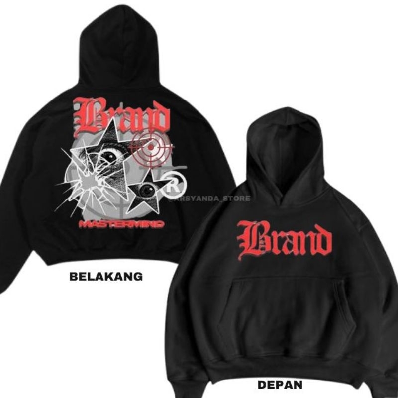 Sweater Hoodie Boxy Mastermind Hitam Original