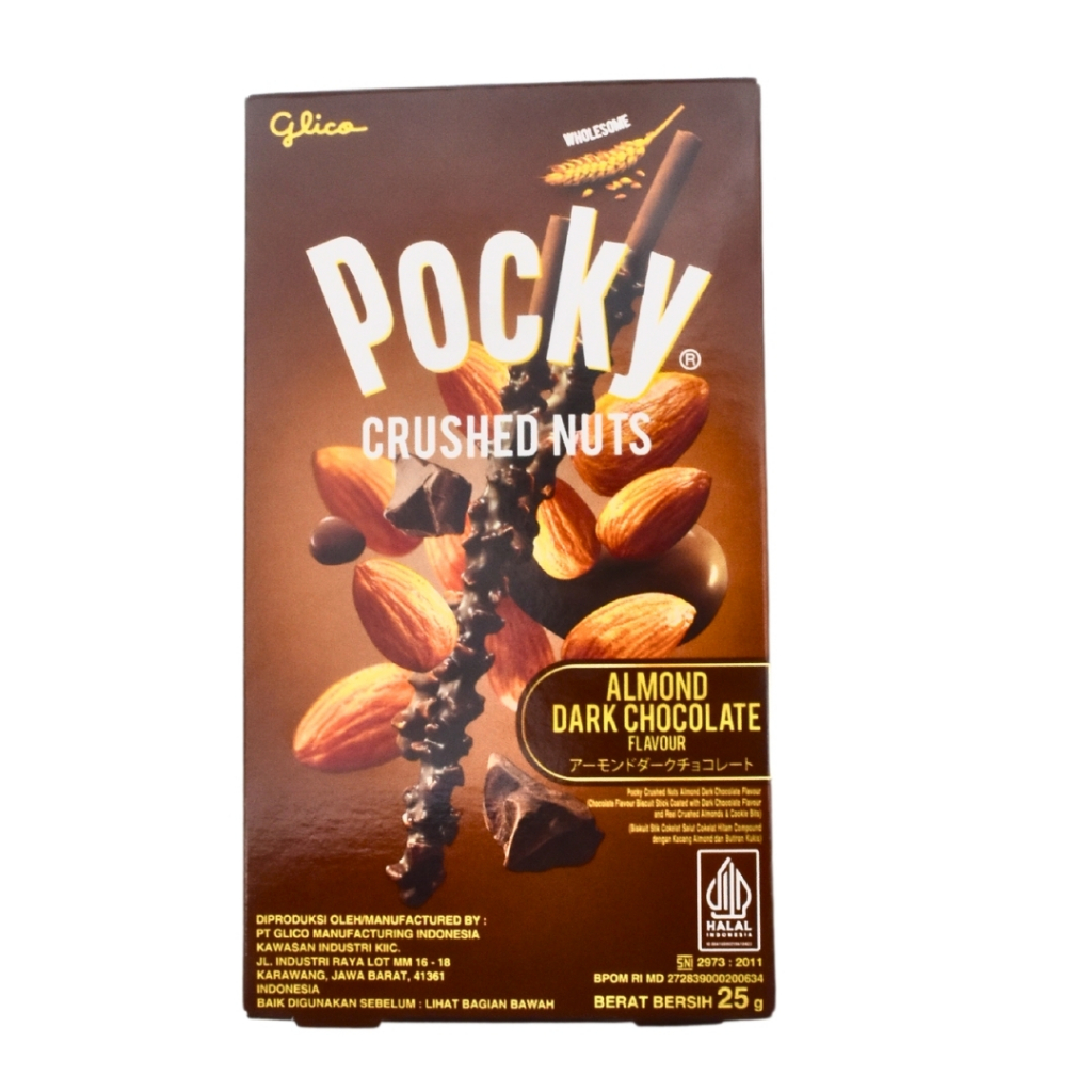 

POCKY CRUSHED NUTS ALMOND DARK CHOCOLATE 25 GRAM