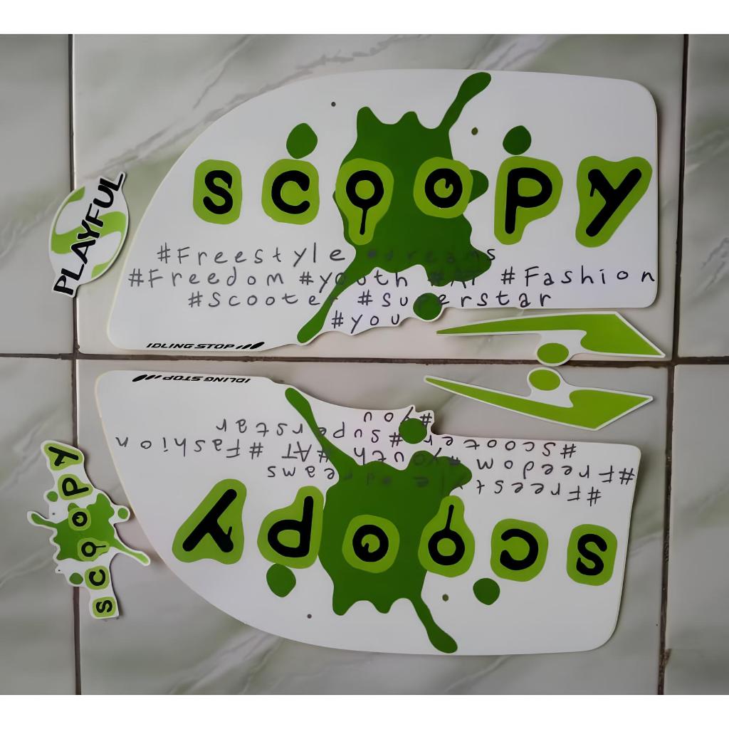 stiker striping honda scoopy fashion 2016 2017 putih hijau lis body standar berkualitas original