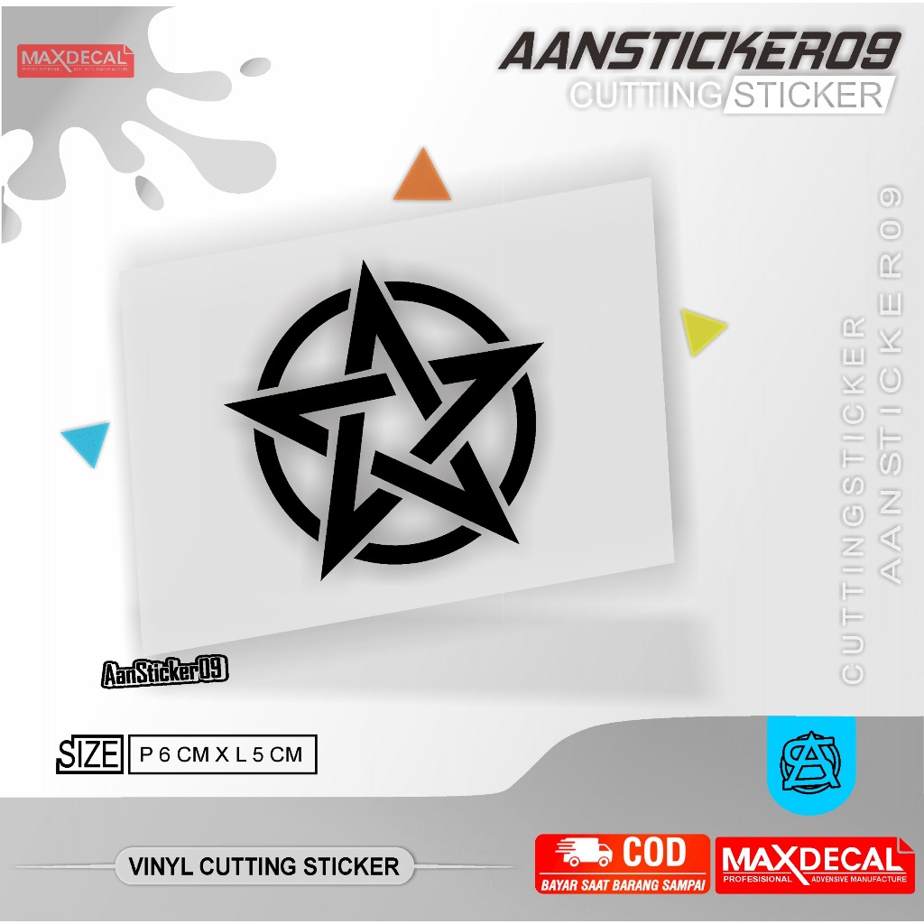 Stiker Bintang Bulet Stiker Cutting Anti Air Termurah Stiker Motor