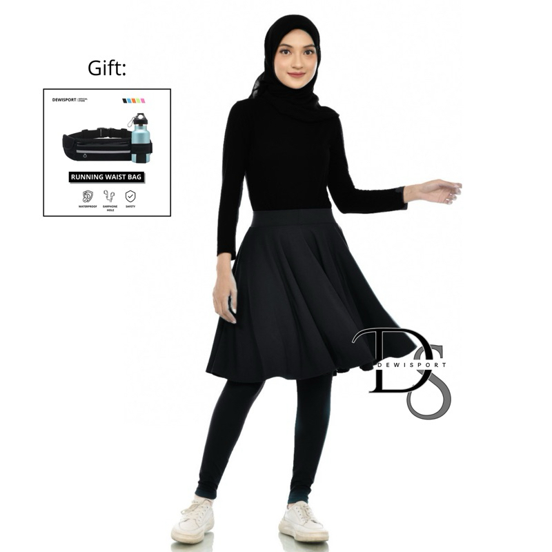 Legging Skirt / Legging Rok Muslimah / legging Rok Olahraga / Legging Rok