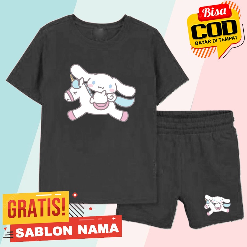 Stelan Kaos Anak Cinnamoroll Kuda Pony / Baju Stelan Anak Laki Laki & Perempuan Cinnamoroll Kuda Pon