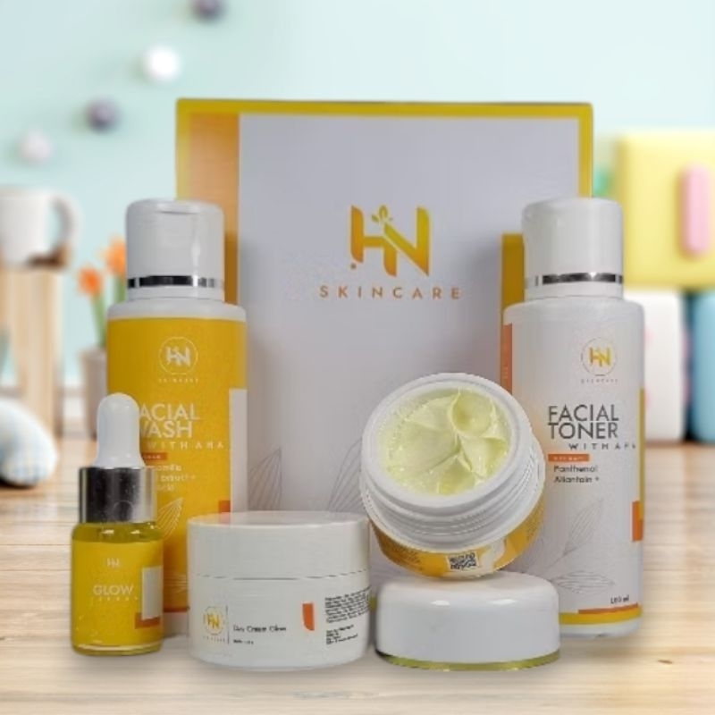 Paket Lengkap Glowing Basic HN Skin Care Ori BPOM Mencerahkan Wajah Glowing