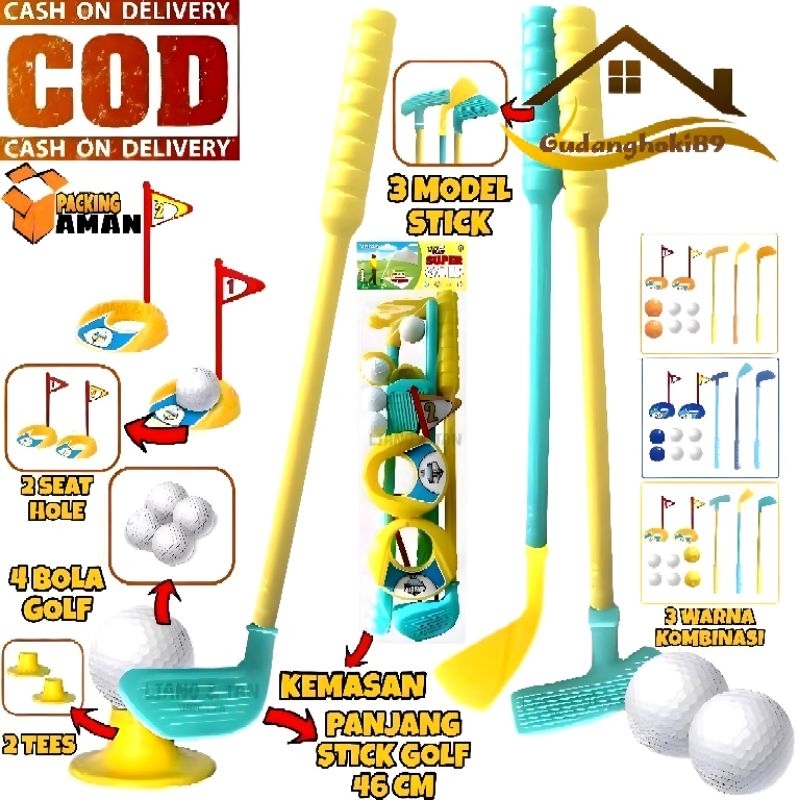 Mainan Edukasi Anak Golf Play Set / Mainan Anak Stik Golf Olahraga