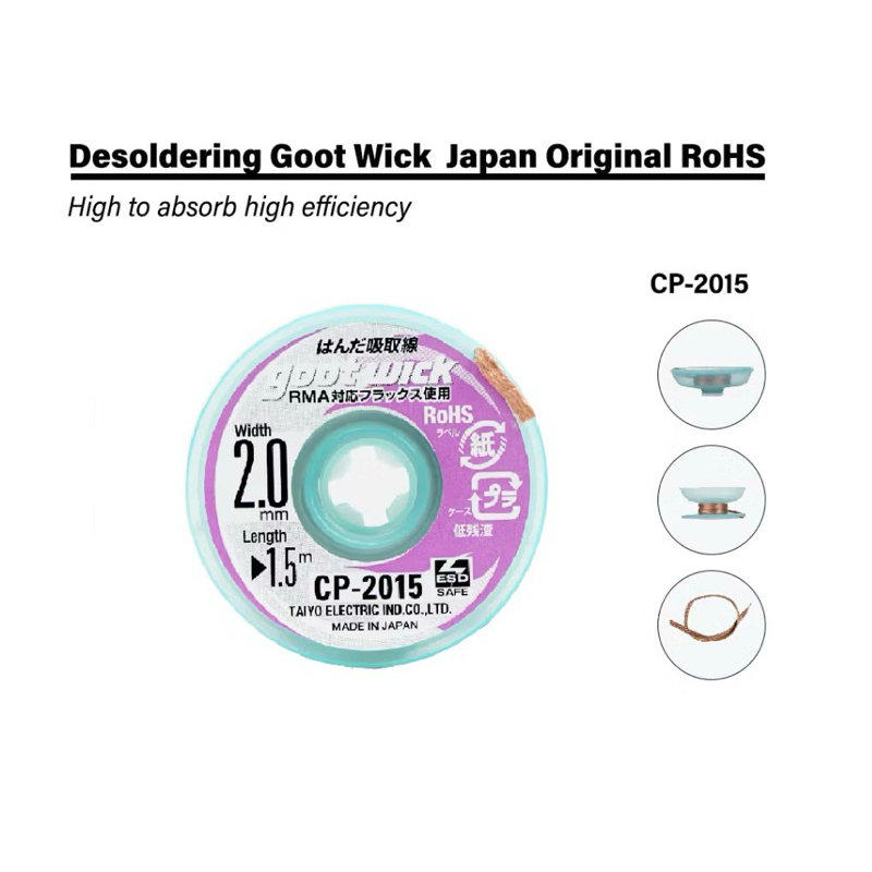 GootWick 2.0 MM Original Wick Pembersih Solder Jepang Goot Cp-2015 Original