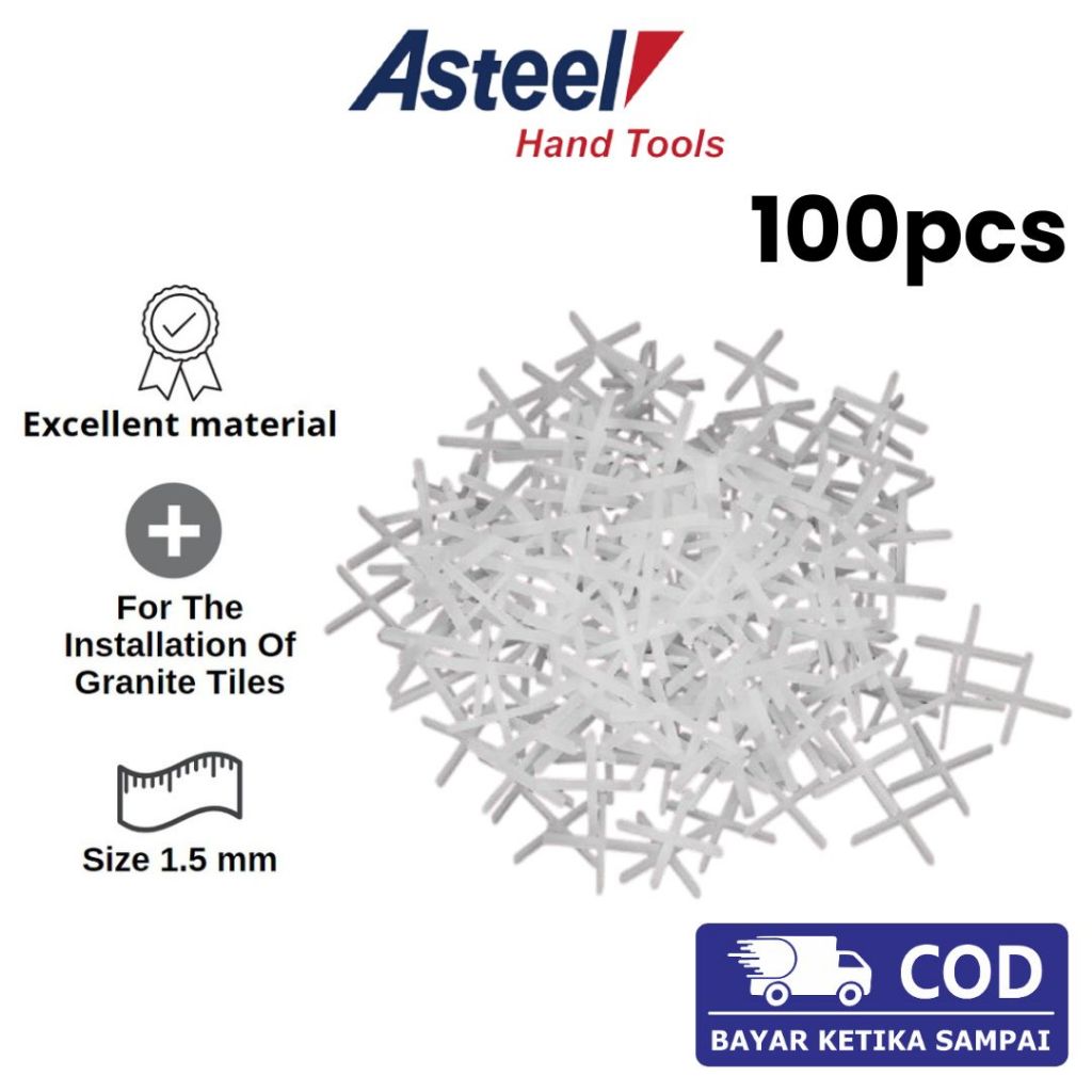 ASTEEL T Spacer 1.5MM / Tile Spacer Cross Nat Keramik Alat Pasang Keramik Lantai Nat Keramik 1.5 mm