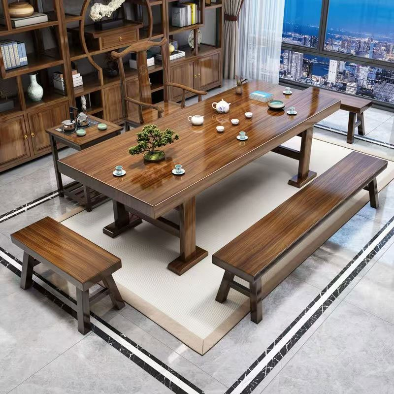 Meja Teh Papan Besar/Meja  Besar/Meja Teh Mewah/Meja Kayu China/Meja Teh Set Lengkap/Meja Kayu Solid