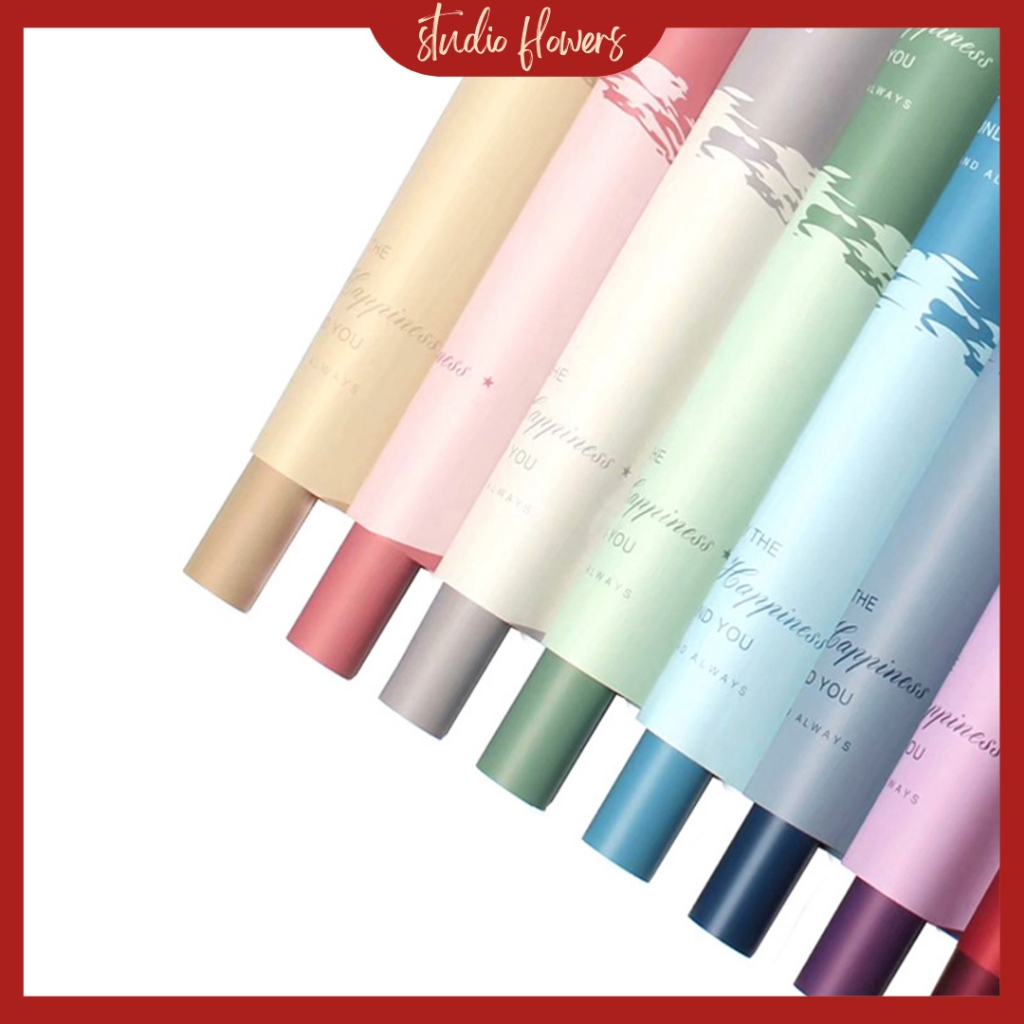 

(20 LEMBAR) Flower Wrapping Paper Bi Color Pastel Kertas Buket Bunga Motif 2 Warna Paper Buket KB6018