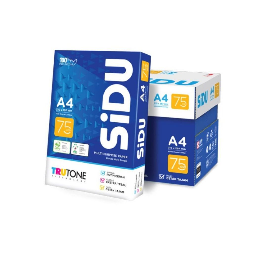 

Kertas HVS A4 Sidu Sinar Dunia 75 gram 1 Box ( 5 rim )