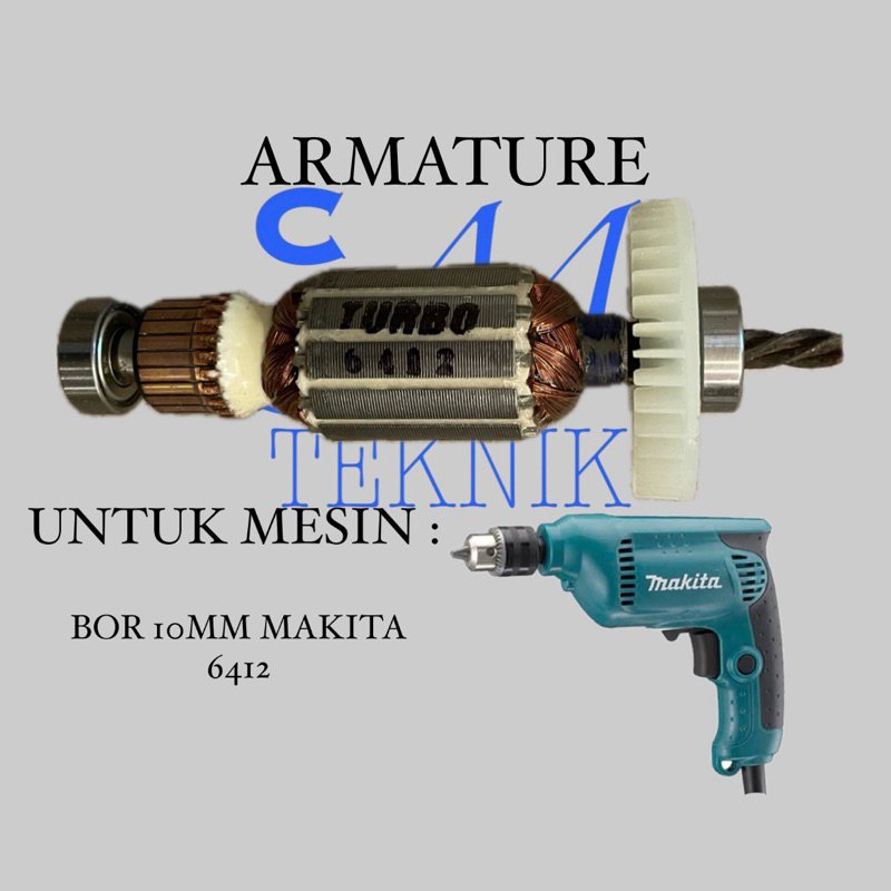 ARMATURE ANGKER MESIN BOR 10MM MAKITA 6412 ANGKER BOR MAKITA 6412