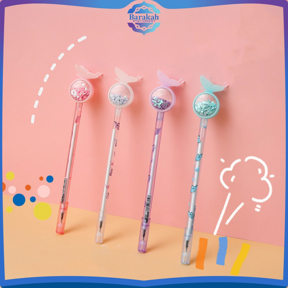 

Pena Cair Gel Bunny 0.5mm Pulpen Pastel Alat Tulis Karakter / Pena Cair Kupu Motif Payet Gliter Ink Gel Perlengkapan Sekolah Kantor Lucu Barakah Stationery A90