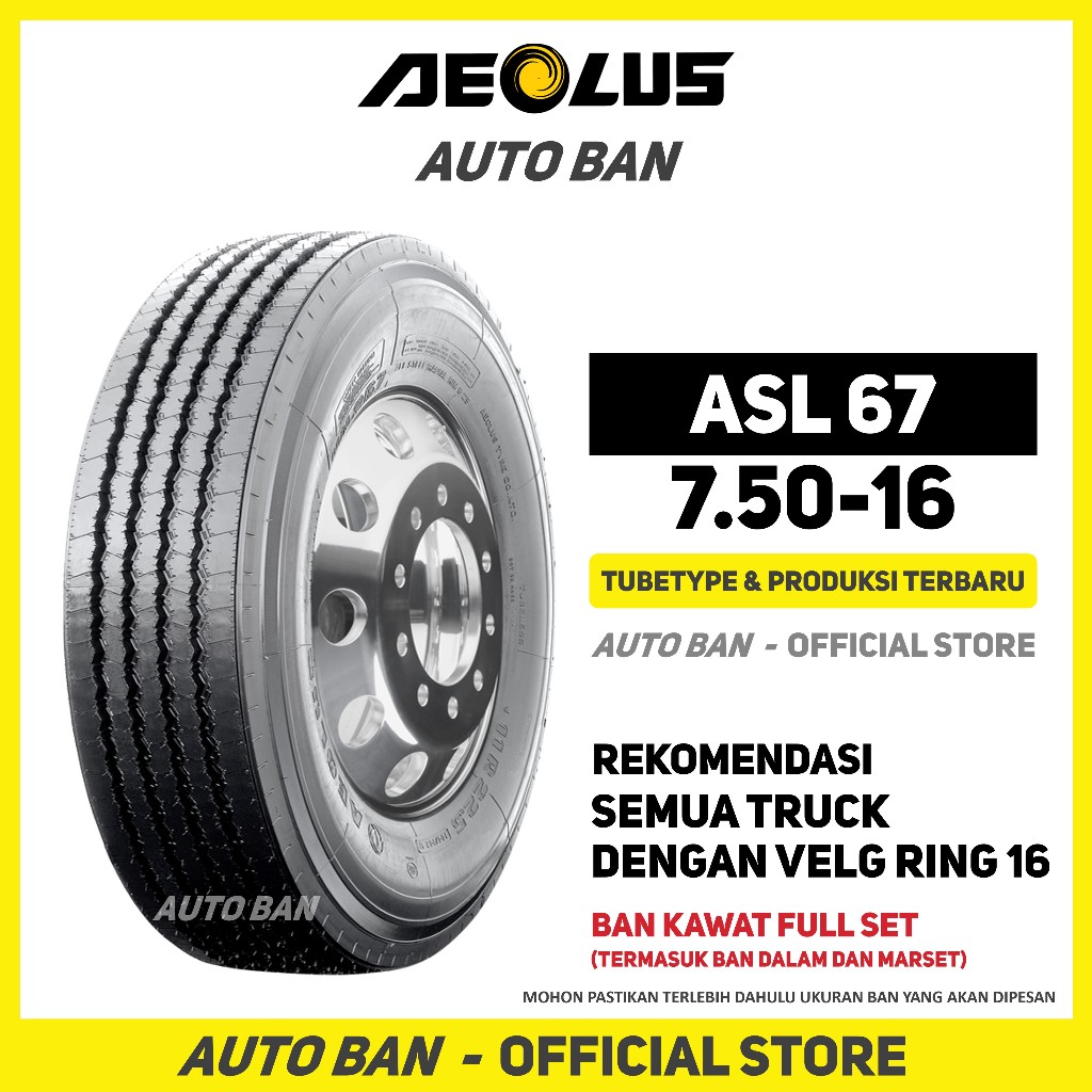 Ban Truk Aeolus ASL67 750 R16 16 Truck Colt Diesel Canter Ragasa 7.50 R16