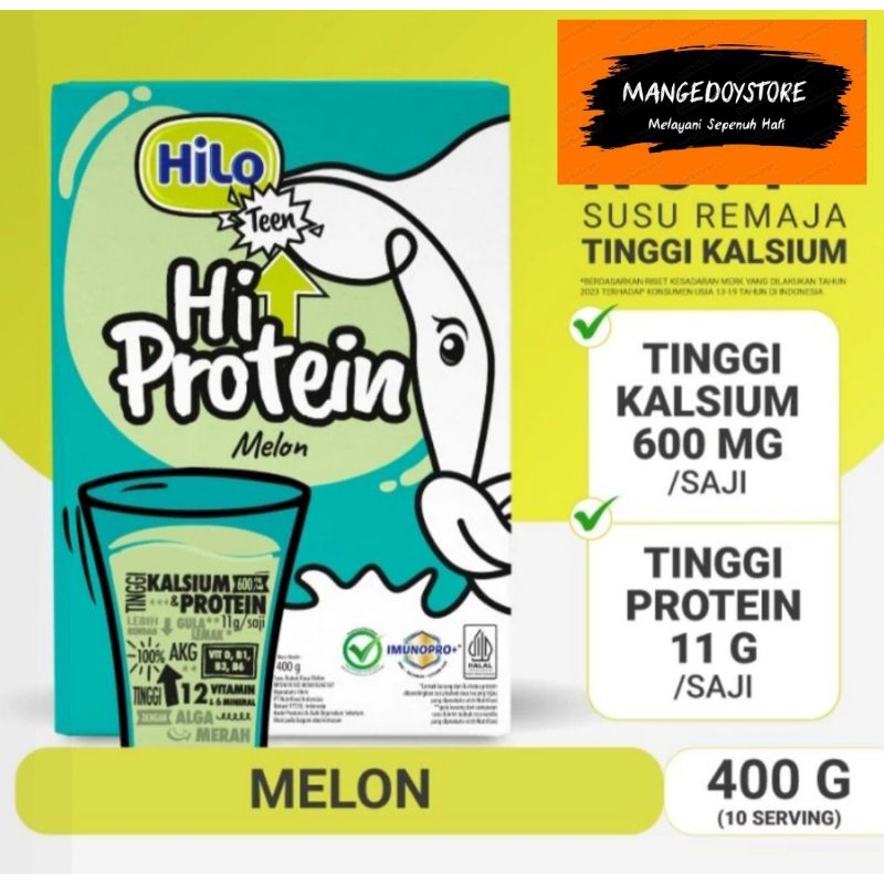 

HiLo Teen HI PROTEIN Melon 400 Gr -Susu Kalsium Remaja Tinggi PROTEIN