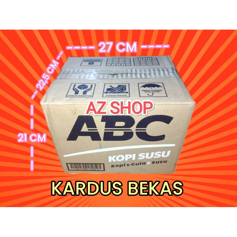 

KARDUS BEKAS KOPI ABC ( SINGLE WALL ) UKURAN 27 x 22.5 x 21 CM