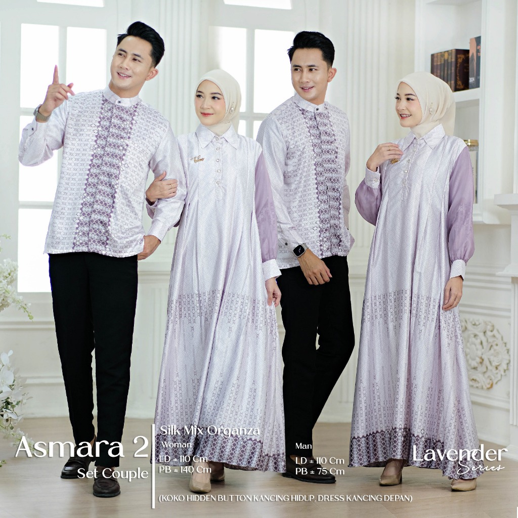 Setulus Signature Asmara Couple Lebaran Keluarga Koko Dress Silk Mix Organza Motif Kotak Batik Batik