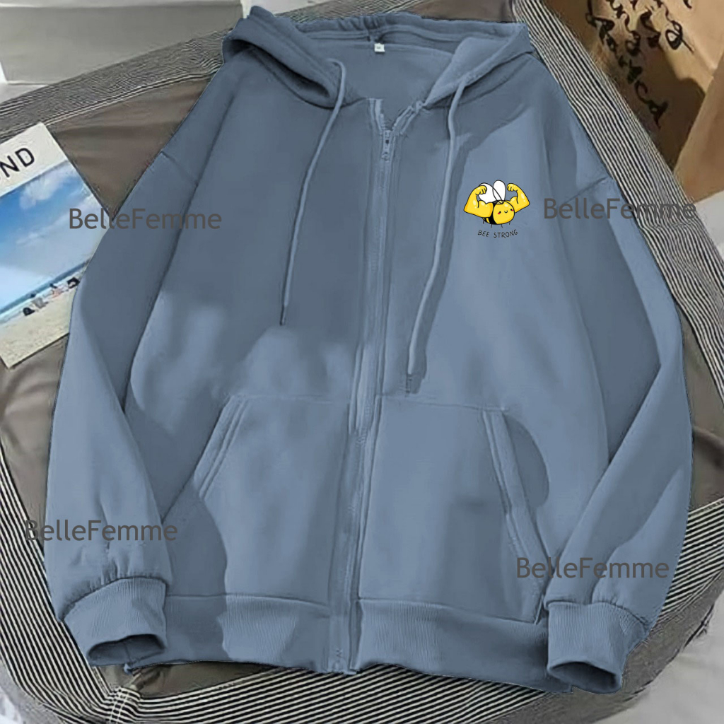 zipper bee strong jaket zipper bee strong kiyowo wanita m l xl xxl xxxl xxxxl 3xl 4xl jaket resletin