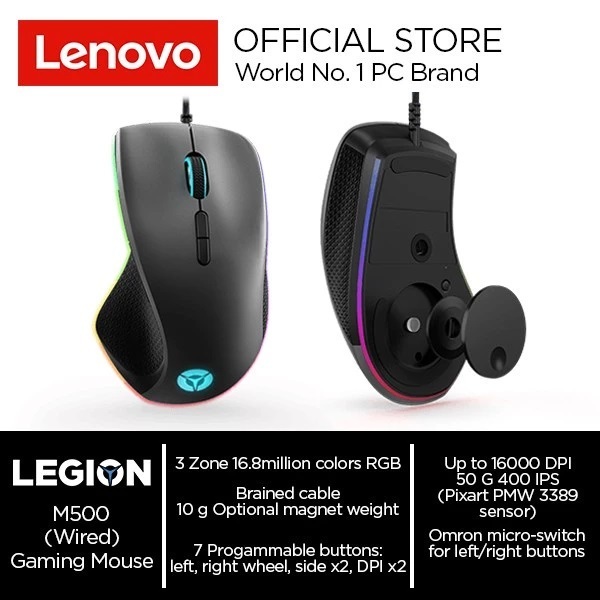 Lenovo Mouse Legion M500 RGB Gaming Wired