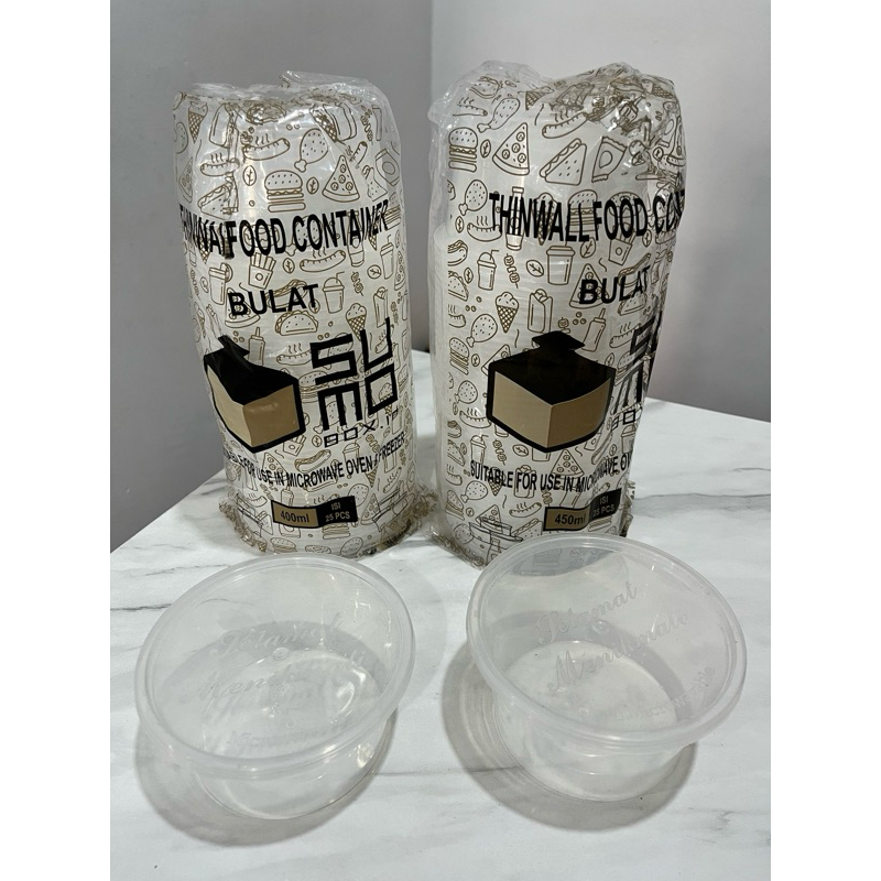 Thinwall BULAT 400ml + tutup cup puding pudding / mangkok plastik 400 ml