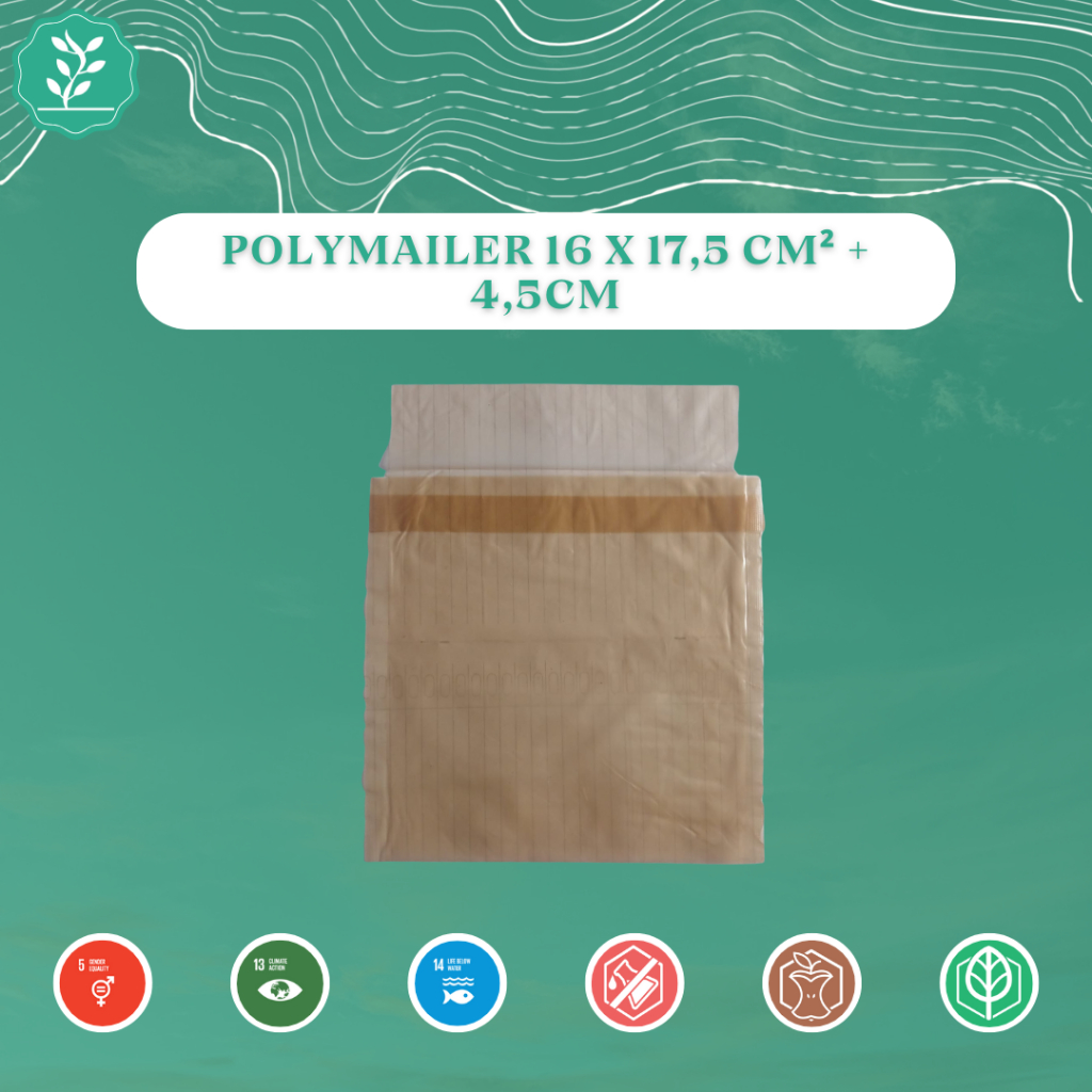 

Biopac Kantong Polymailer / Cookies Envelope Ramah Lingkungan dari Rumput Laut 16 x 17,5 Cm² + 4,5 cm - 10Pcs