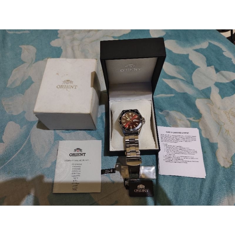 Orient Sports RA-AA0003R Kamasu Automatic Divers Red Dial Stainless Steel Strap
