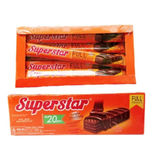 

isi 20 SUPERSTAR WAFER Triple Chocolate BOX ❤ Toserba Azizah