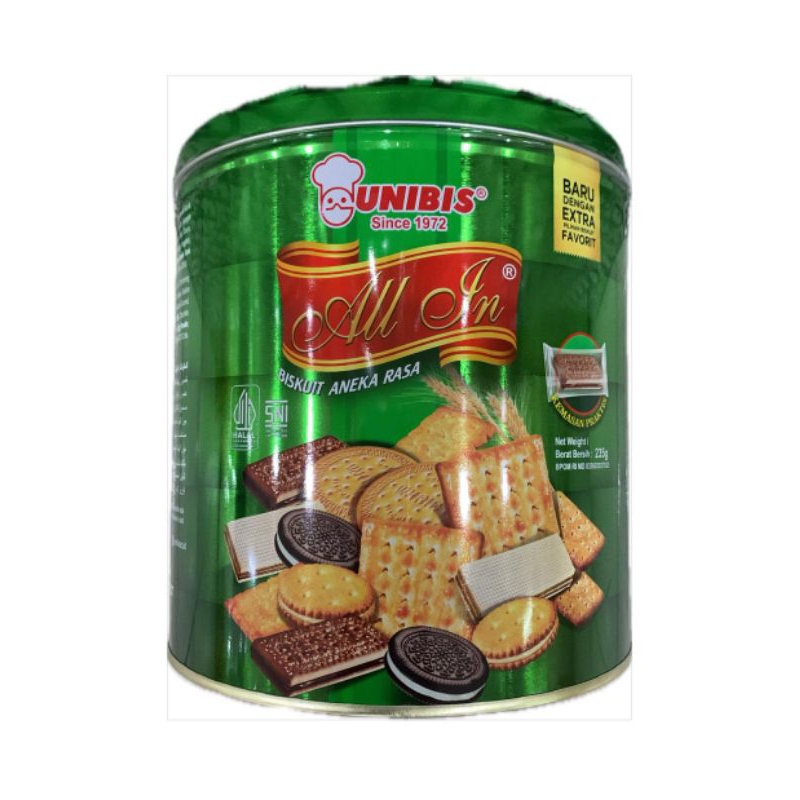 

Unibis All in Biscuit 235gr kaleng