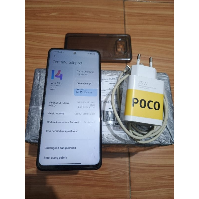 POCO X3 NFC 8+3/128 NO MINUS HP CHARGER 33W / SEGEL ORI