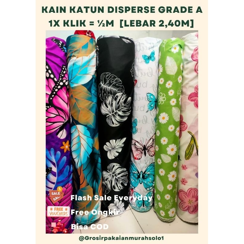 [Part 1] GROSIR BAHAN KAIN KATUN METERAN BAHAN PIYAMA DASTER SPREI GORDEN DISPERSE POLIMIKRO GRADE A