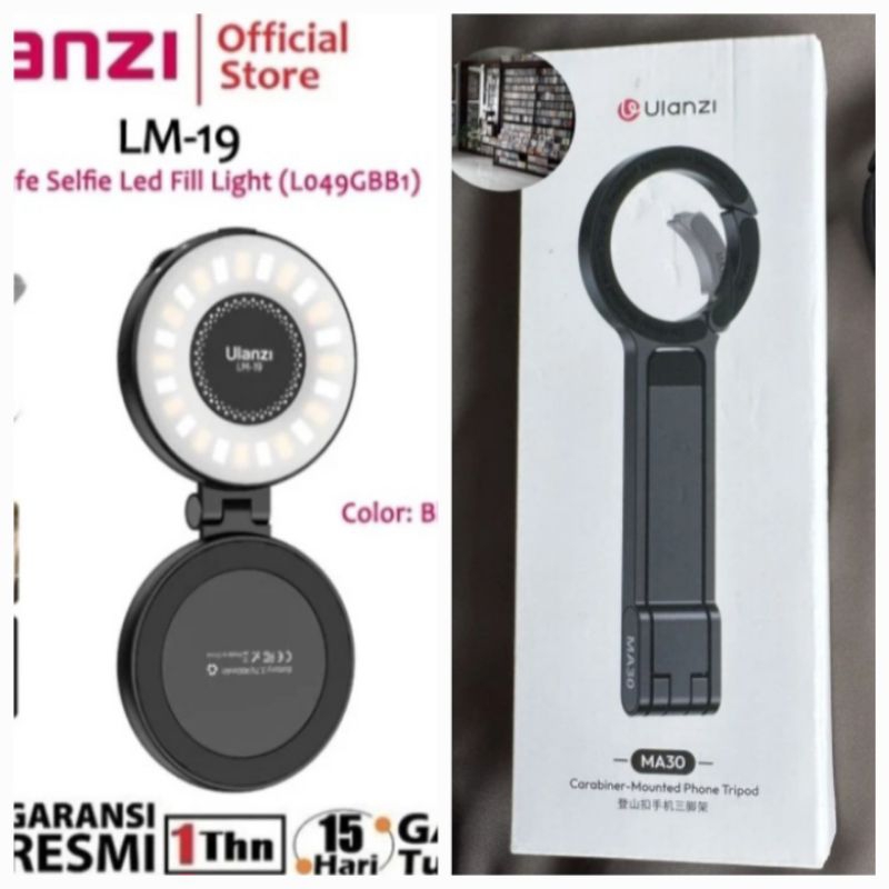 

TRIPOD HP CARABINER + ULANZI LM19 MAGSAFE LED FILL LIGHT RING LIGHT SELFIE LIGHT
