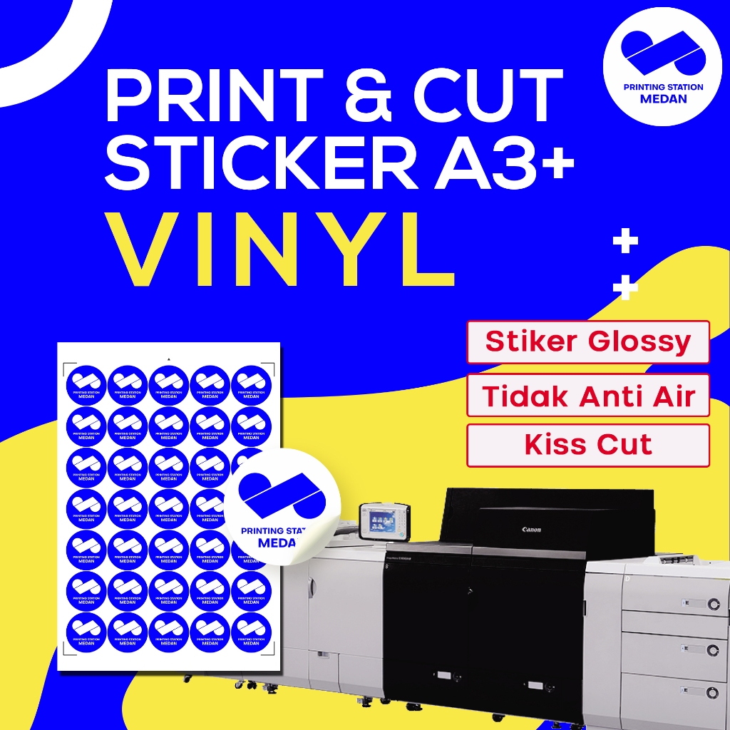 

Cetak Print & Cut Sticker Vinyl A3+ Murah Bagus, Medan