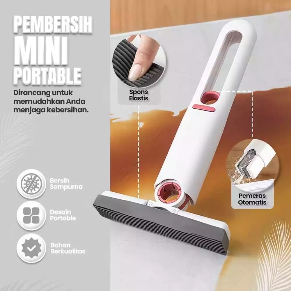 Alat Pel Mini Lipat Portable Alat Pembersih Kaca Wastafel Dapur Multifungsi