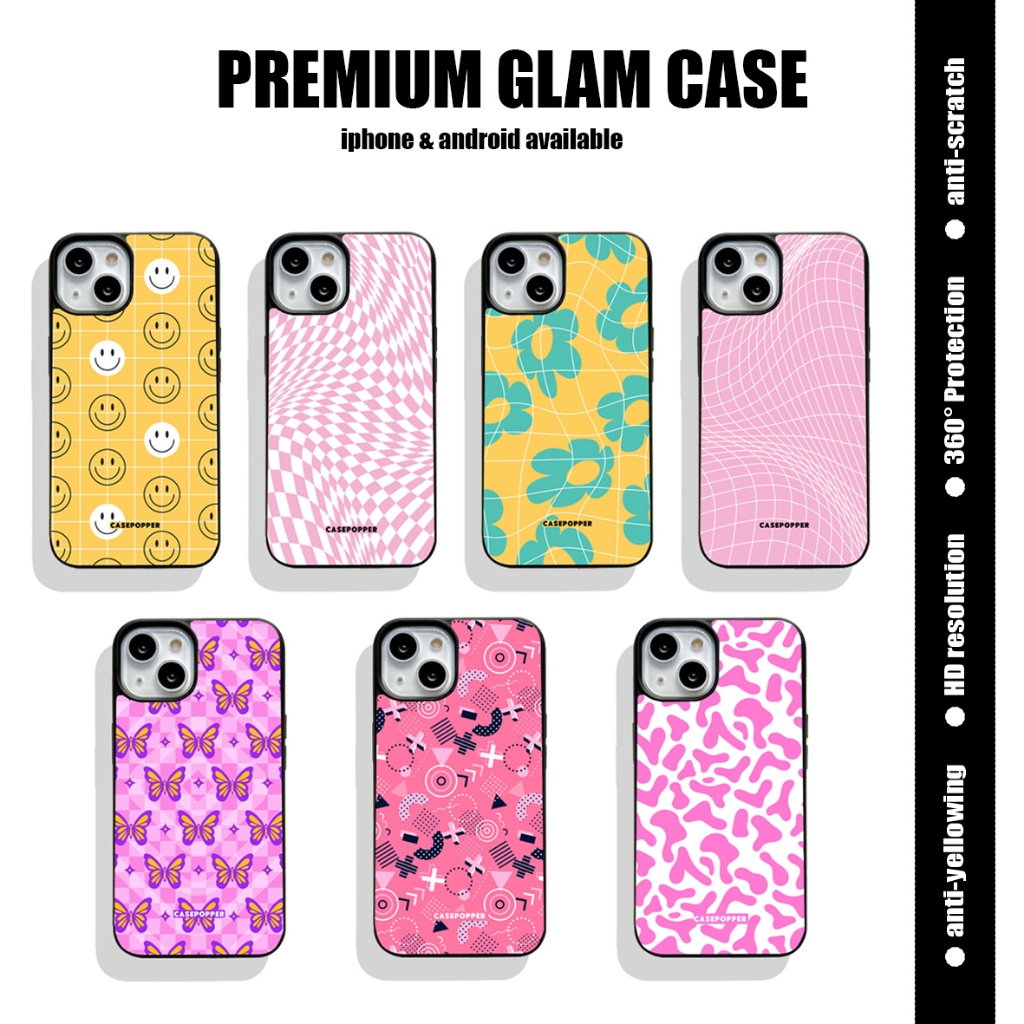 Casepopper Premium Y2K GEOMETRICO Glossy Case iPhone Android | Anti Scratch Anti Yellowing HD Print