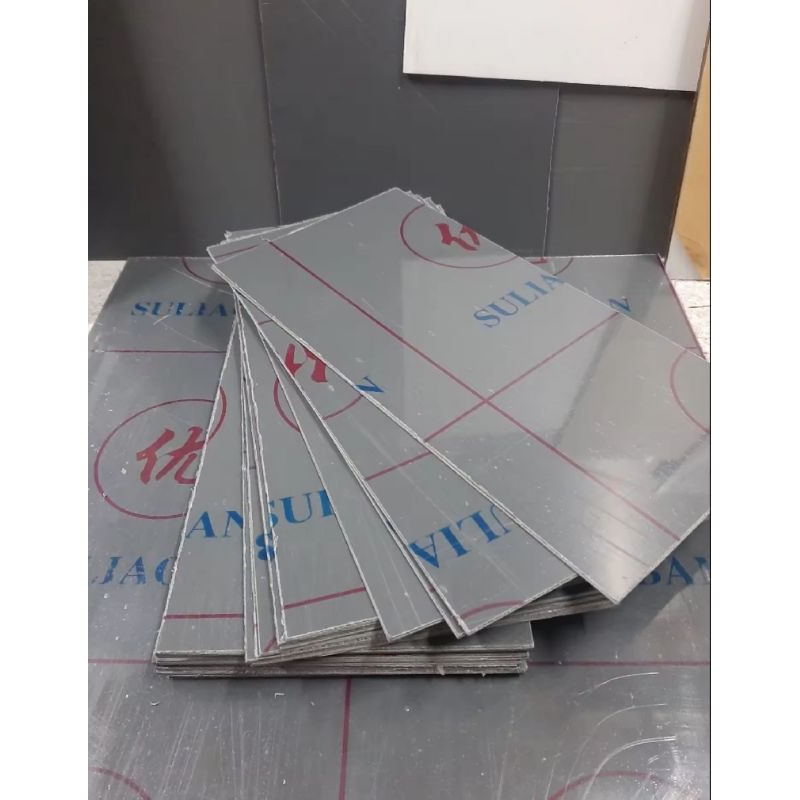 plat PVC sheet gray 2mm×25cm×60cm PVC sheet lembaran 2mm
