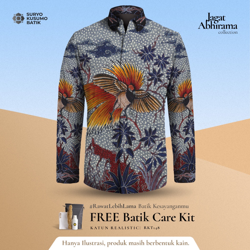 Suryo Kusumo Batik - Kain Batik Tulis Katun Lukis Exclusive - Cendrawasih Biru