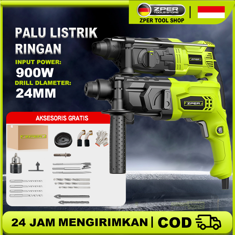 【✨COD】ZPER Bor listrik Mesin Bor Palu Listrik Rotary Hammer Untuk Bobok Beton Tembok bor beton hitac