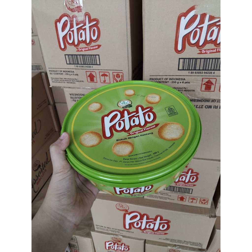 

DENEX POTATO KEMASAN TOPLES 250GR / Denex Potato Biskuit 250 gr/ jajan lebaran / DENEX POTATO 1 DUS