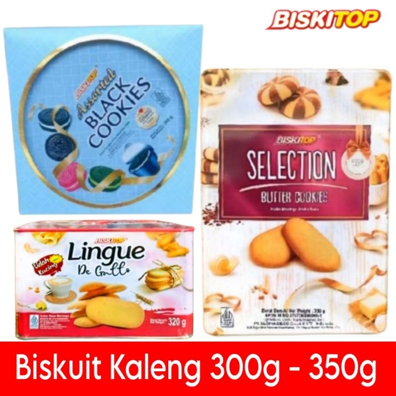 

Biskitop Selection assorted black cookies Lingue Gatto kukis kaleng