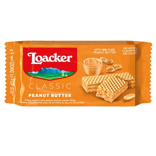 

Biskuit, Kue, & Wafer Loacker Classic Peanut Butter Wafers 45g Wafer Waffer Import Loker Loacker 45 gram