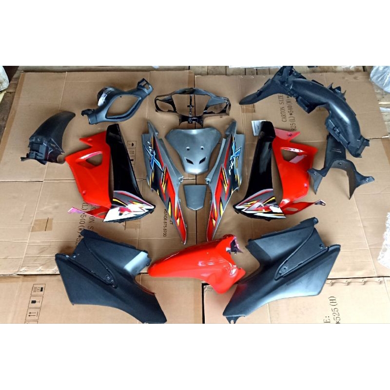 Cover Body Fullset Halus Kasar Honda Supra Fit X Warna Merah Silver